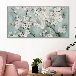 Kirklands Home Canvas Art|Ivory Cherry Blossoms Framed Canvas Art Print
