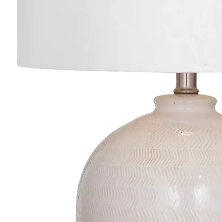 Kirklands Home Table Lamps|Ivory Chevron Ceramic Table Lamp White