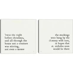 Online Ivory Christmas Quote Canvas Art Prints, Set of 2 Christmas Art & Wall Decor