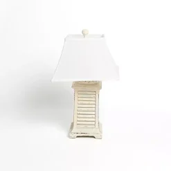 Kirklands Home Table Lamps|Ivory Coastal Shutter Table Lamp White