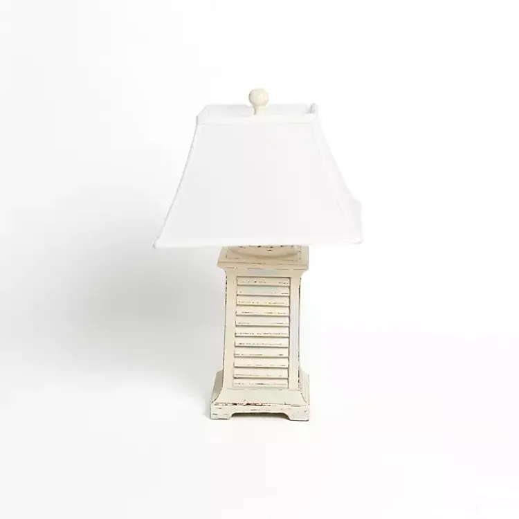 Kirklands Home Table Lamps|Ivory Coastal Shutter Table Lamp White