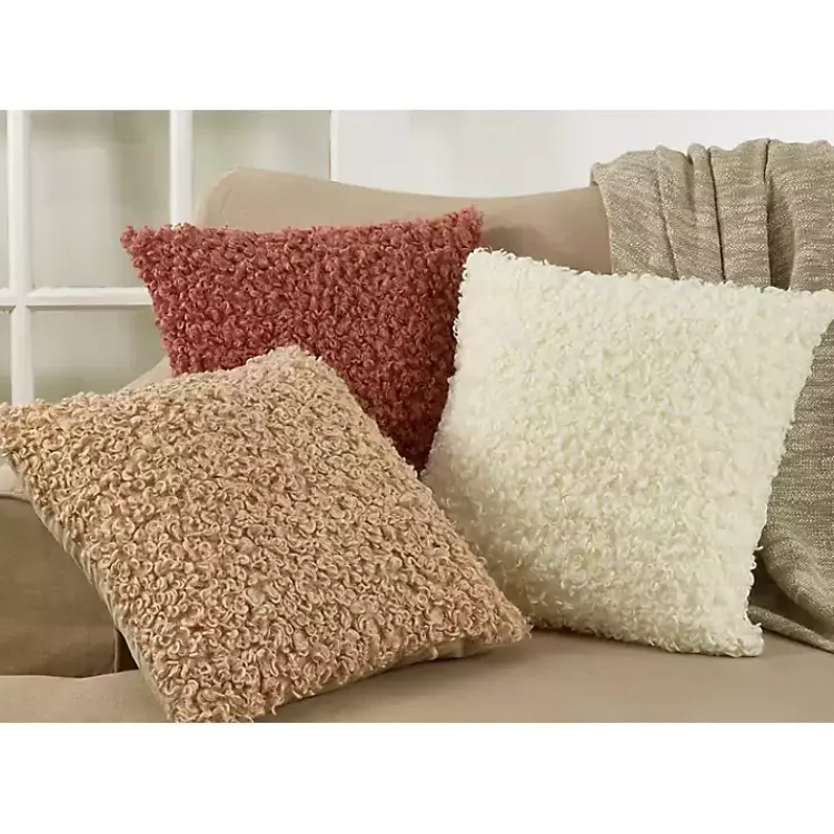 Curly Faux Lamb Fur Pillow Pillows