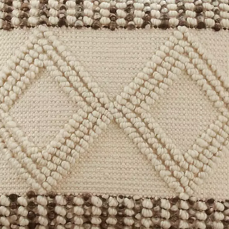 Ivory Diamond Woven Textured Polyester Pillow Pillows
