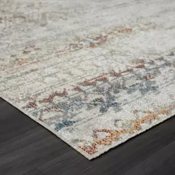 Kirklands Home Area Rugs|Distressed Medallion Washable Area Rug, 5x7 Ivory