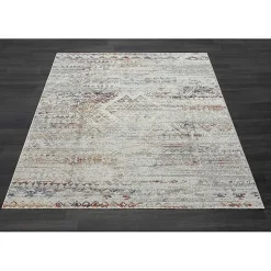 Kirklands Home Area Rugs|Distressed Medallion Washable Area Rug, 5x7 Ivory