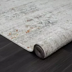 Kirklands Home Area Rugs|Distressed Medallion Washable Area Rug, 7x9 Ivory