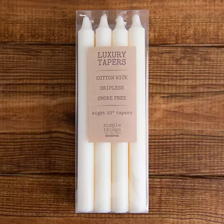 New Dripless Taper Candles, Set of 8 Candles