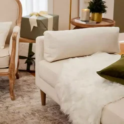 Kirklands Home Accent Rugs|Faux Fur Scatter Rug Ivory
