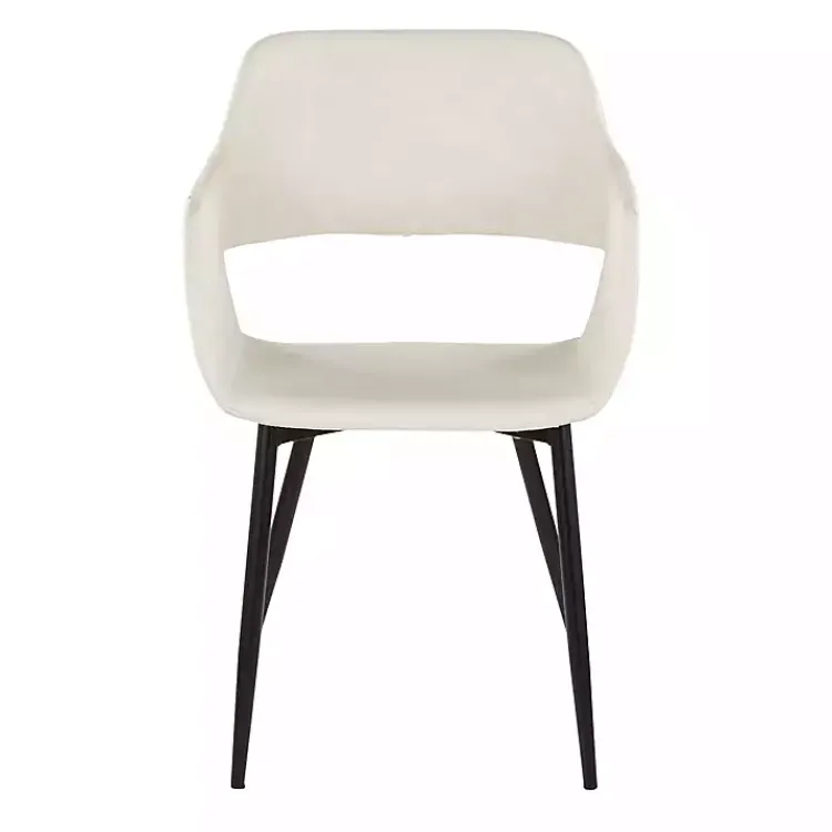 Kirklands Home Dining Chairs|Faux Leather Marge Dining Chairs, Set of 2 Ivory