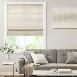 Kirklands Home Curtains & Drapes|Faux Silk Room Darkening Roman Shade, 27 in. Ivory