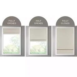 Kirklands Home Curtains & Drapes|Faux Silk Room Darkening Roman Shade, 27 in. Ivory