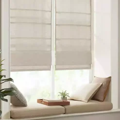 Kirklands Home Curtains & Drapes|Faux Silk Room Darkening Roman Shade, 31 in. Ivory