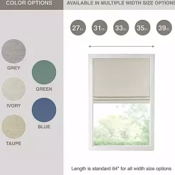 Kirklands Home Curtains & Drapes|Faux Silk Room Darkening Roman Shade, 31 in. Ivory