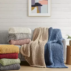 Clearance Hand Made Chunky Double Knit Throw Blanket Blankets & Throws