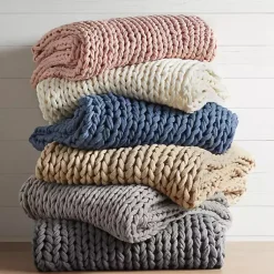 Clearance Hand Made Chunky Double Knit Throw Blanket Blankets & Throws