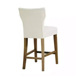 Kirklands Home Bar Stools & Counter Height Stools|Ivory Harrison Tufted Counter Stool White