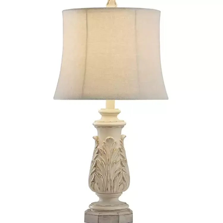 Kirklands Home Table Lamps|Ivory Leaf Scroll Table Lamp White