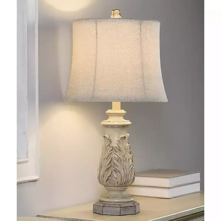 Kirklands Home Table Lamps|Ivory Leaf Scroll Table Lamp White