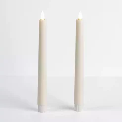 New Ivory LED Soft Flame Taper Candles, Set of 2 Candles