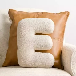 Discount Letter E Boucle Pillow Pillows