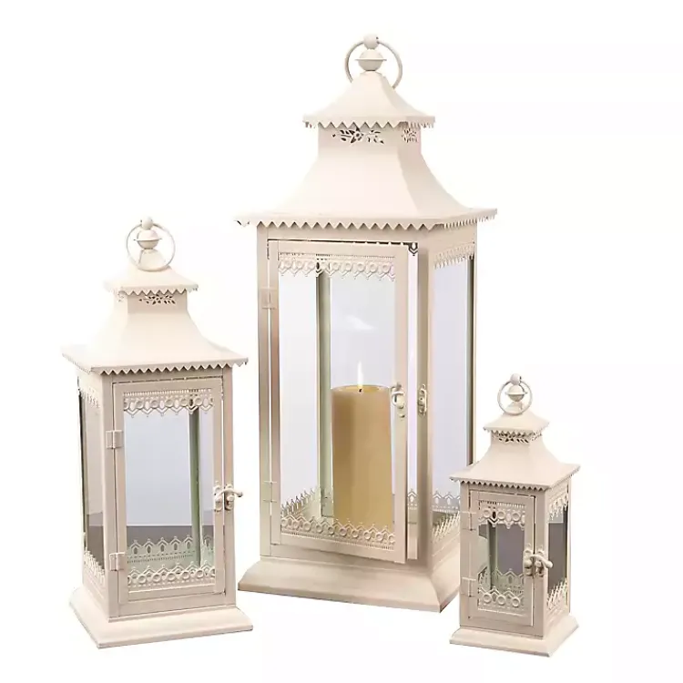 Outlet Metal Vintage Lanterns, Set of 3 Lanterns