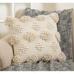 New Moroccan Tufted Pom Pom Throw Pillow Pillows