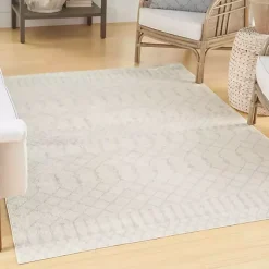 Kirklands Home Area Rugs|Moroccan Washable Area Rug, 5x7 Ivory