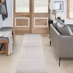 Kirklands Home Area Rugs|Moroccan Washable Runner, 2x12 Ivory