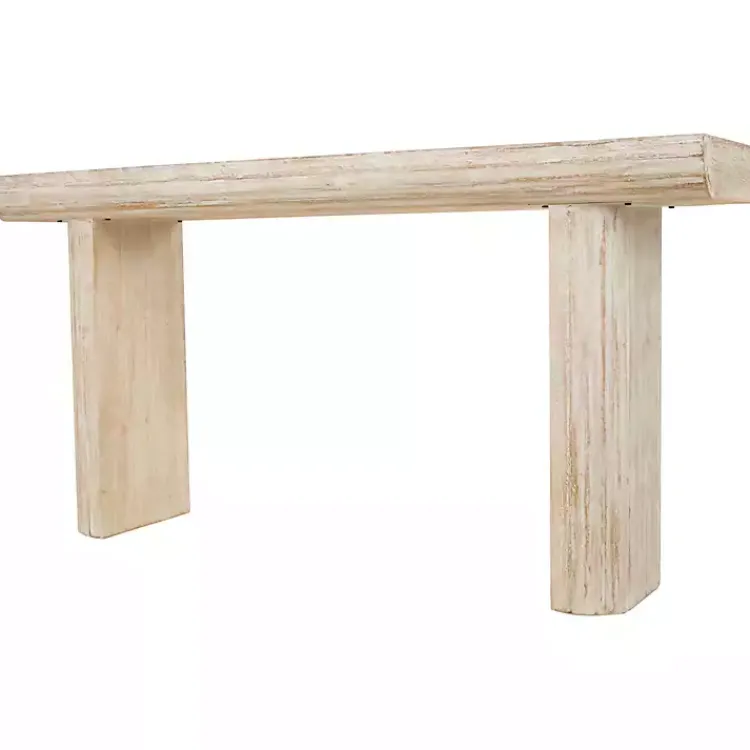 Kirklands Home Console Tables|Natural Wood Grain Console Table Ivory