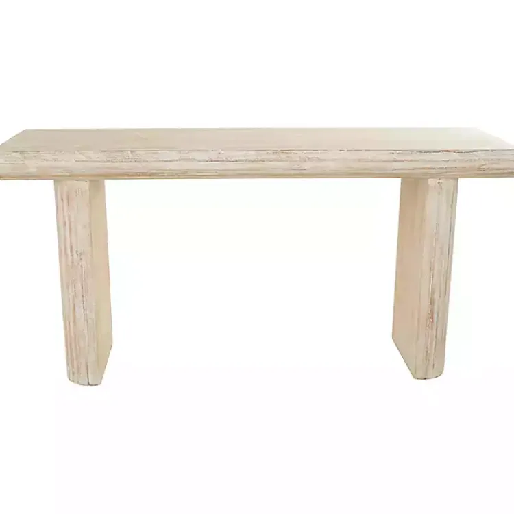 Kirklands Home Console Tables|Natural Wood Grain Console Table Ivory