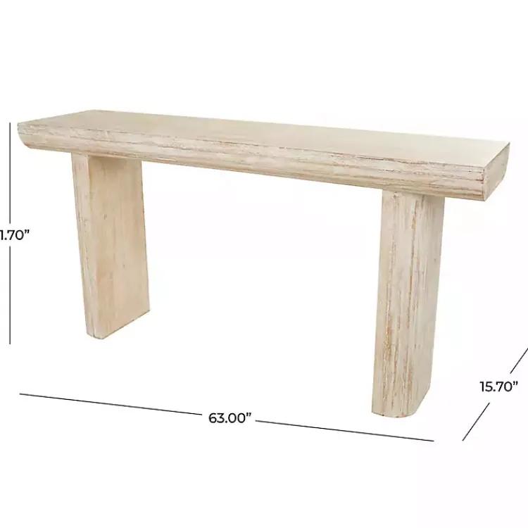 Kirklands Home Console Tables|Natural Wood Grain Console Table Ivory