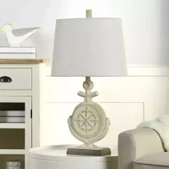 Kirklands Home Table Lamps|Ivory Nautical Anchor Table Lamp White