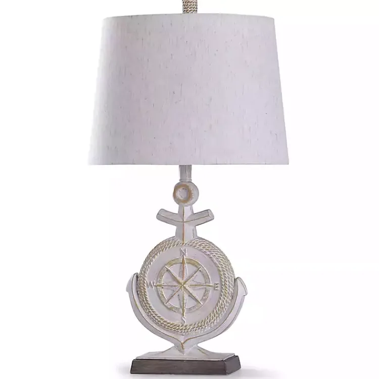 Kirklands Home Table Lamps|Ivory Nautical Anchor Table Lamp White