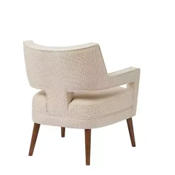 Kirklands Home Accent Chairs|Open Back Mid-Century Modern Armchair Ivory
