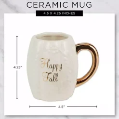 New Ivory Pumpkin Happy Fall 2-pc. Ceramic Mug Set Fall