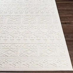 Kirklands Home Area Rugs|Ivory Raised Diamond Stripes Area Rug, 8x10 White