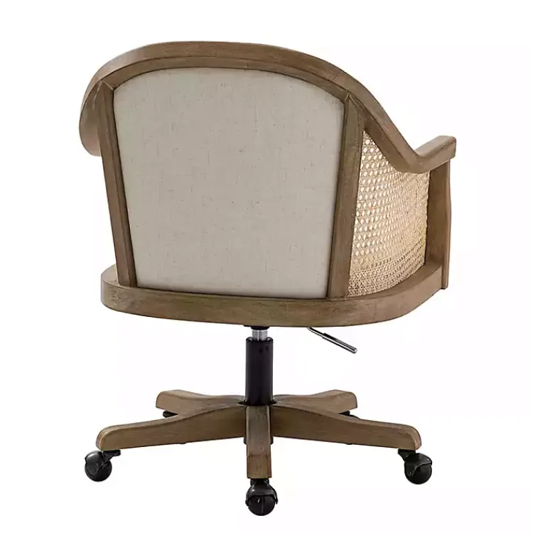Kirklands Home Office Furniture|Rattan Swivel Office Chair Ivory