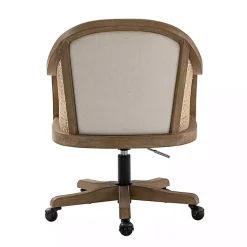 Kirklands Home Office Furniture|Rattan Swivel Office Chair Ivory