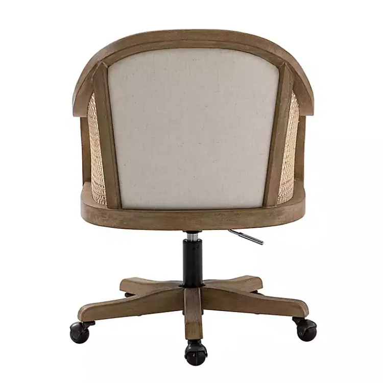 Kirklands Home Office Furniture|Rattan Swivel Office Chair Ivory