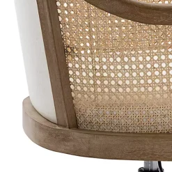 Kirklands Home Office Furniture|Rattan Swivel Office Chair Ivory