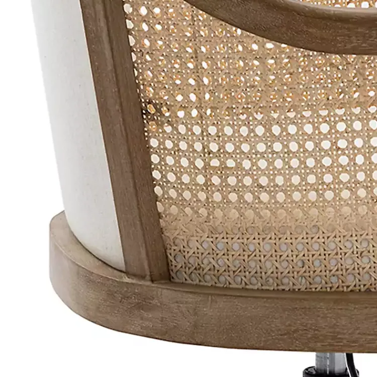 Kirklands Home Office Furniture|Rattan Swivel Office Chair Ivory