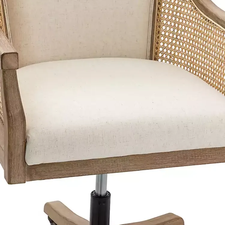 Kirklands Home Office Furniture|Rattan Swivel Office Chair Ivory