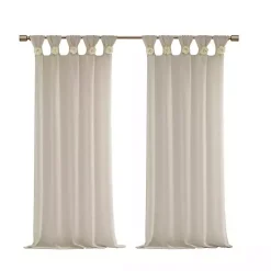 Kirklands Home Curtains & Drapes|Rosette Tab Top Curtain Panel, 63 in. Ivory