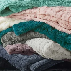 Sale Ruched Fur Throw Blankets & Throws