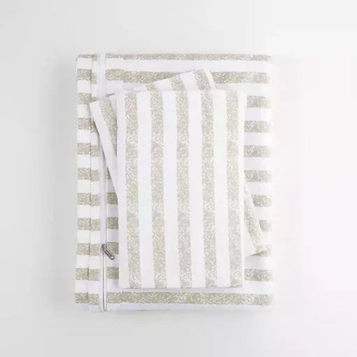 Kirklands Home Duvets|Rugged Stripes Puffed 3-pc. King Duvet Set Ivory