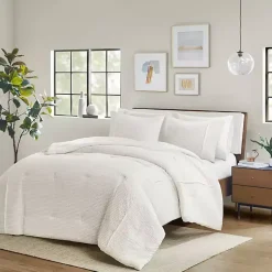 Kirklands Home Comforters|Seersucker 3-pc. Full/Queen Comforter Set Ivory