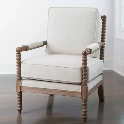Kirklands Home Accent Chairs|Spencer Spindle Armchair Ivory