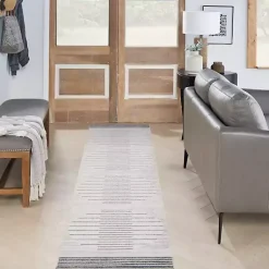 Kirklands Home Area Rugs|Ivory Striated Sphere Washable Runner, 2x10