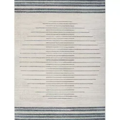 Kirklands Home Area Rugs|Ivory Striated Sphere Washable Area Rug, 6x9