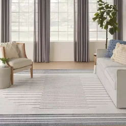 Kirklands Home Area Rugs|Ivory Striated Sphere Washable Area Rug, 7x10